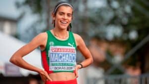 Mariana Machado no pódio no crosse de Alcobendas