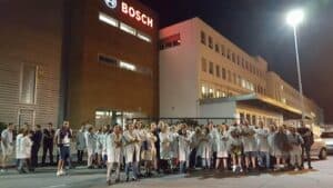 Greve dos trabalhadores do turno da noite na Bosch