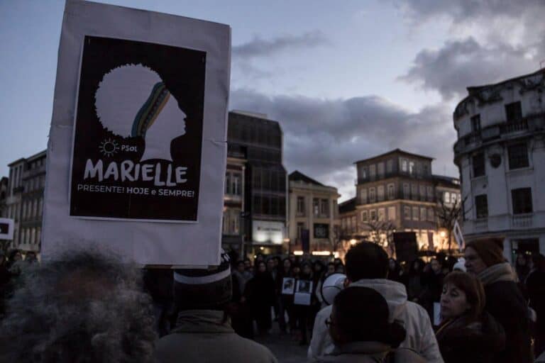 Brasileiros protestam em Braga contra morte de Marielle